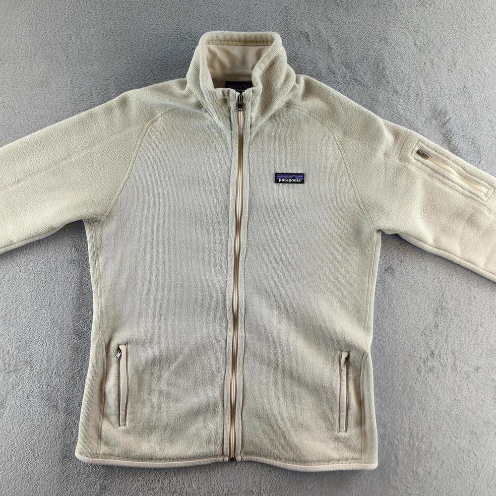 Patagonia Cream Full-Zip Teddy Fleece Jacket